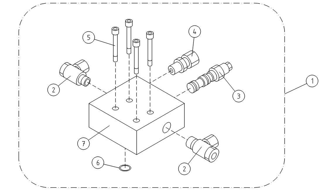 DINO 220XTCII VALVE HOUSING+VALVES LIFT CYLINDER