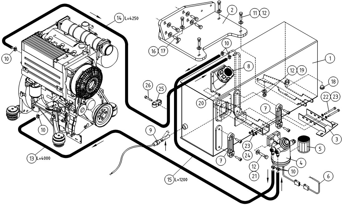 DINO 220XSE FUEL SYSTEM, HOSES AND ACCESSORIES