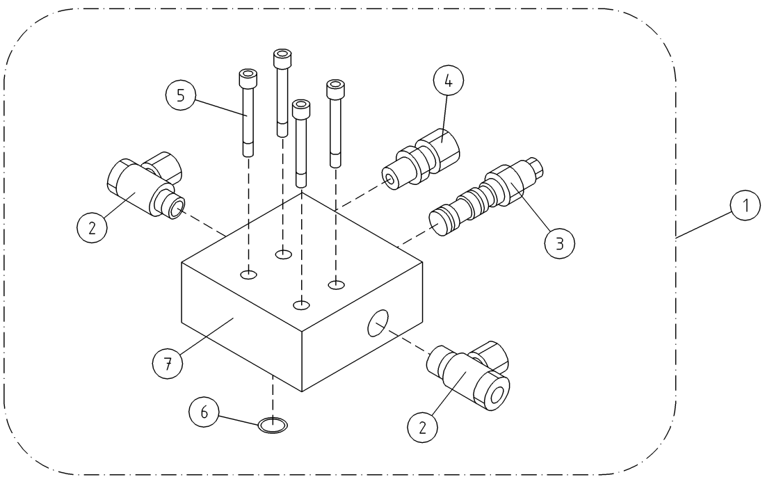 DINO 120T VALVE HOUSING+VALVES LIFT CYLINDER