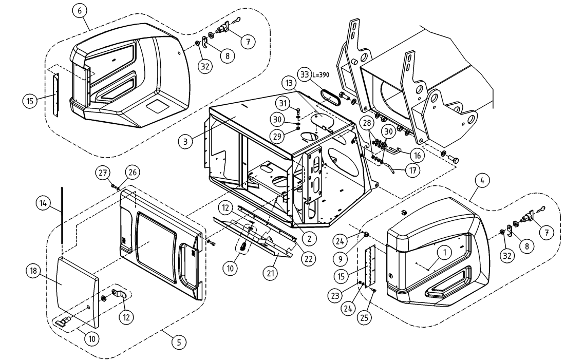 DINO 180XTBII MACHINE FRAME:COVERS