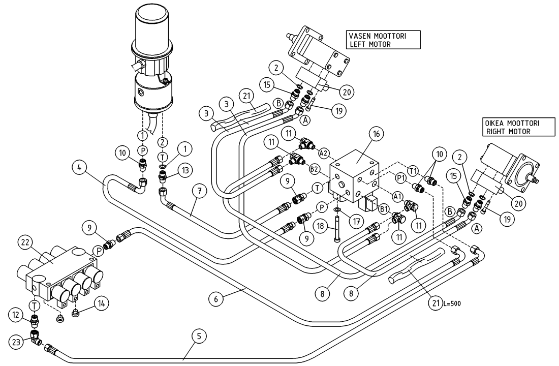 DINO 135T HYDRAULICS,  DRIVE MECHANISM