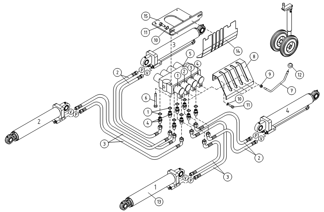 DINO 160XTBII HYDRAULICS, OUTRIGGER