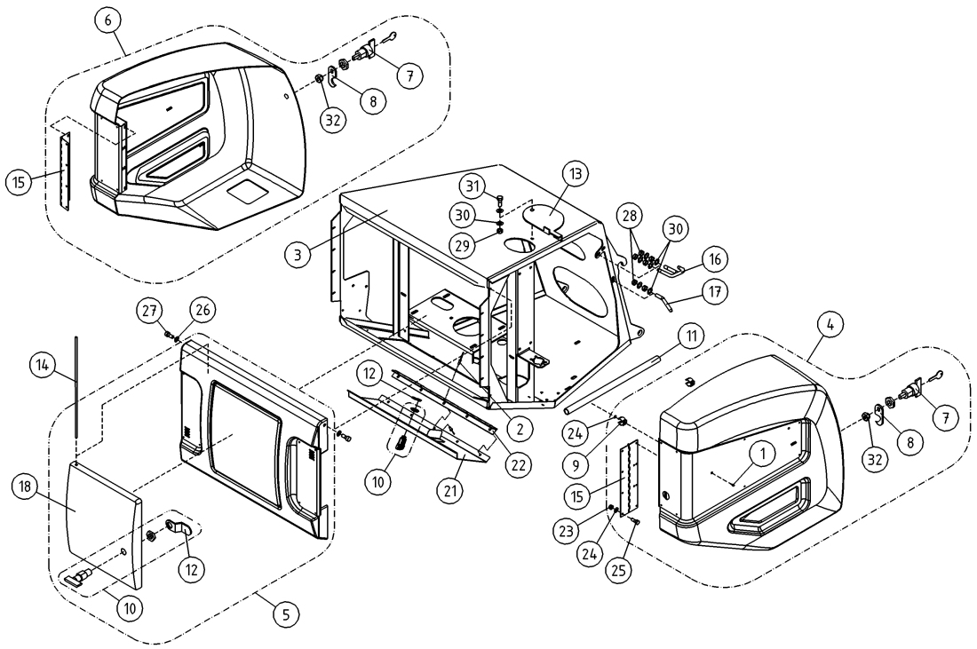 DINO 160XTB MACHINE FRAME: COVERS