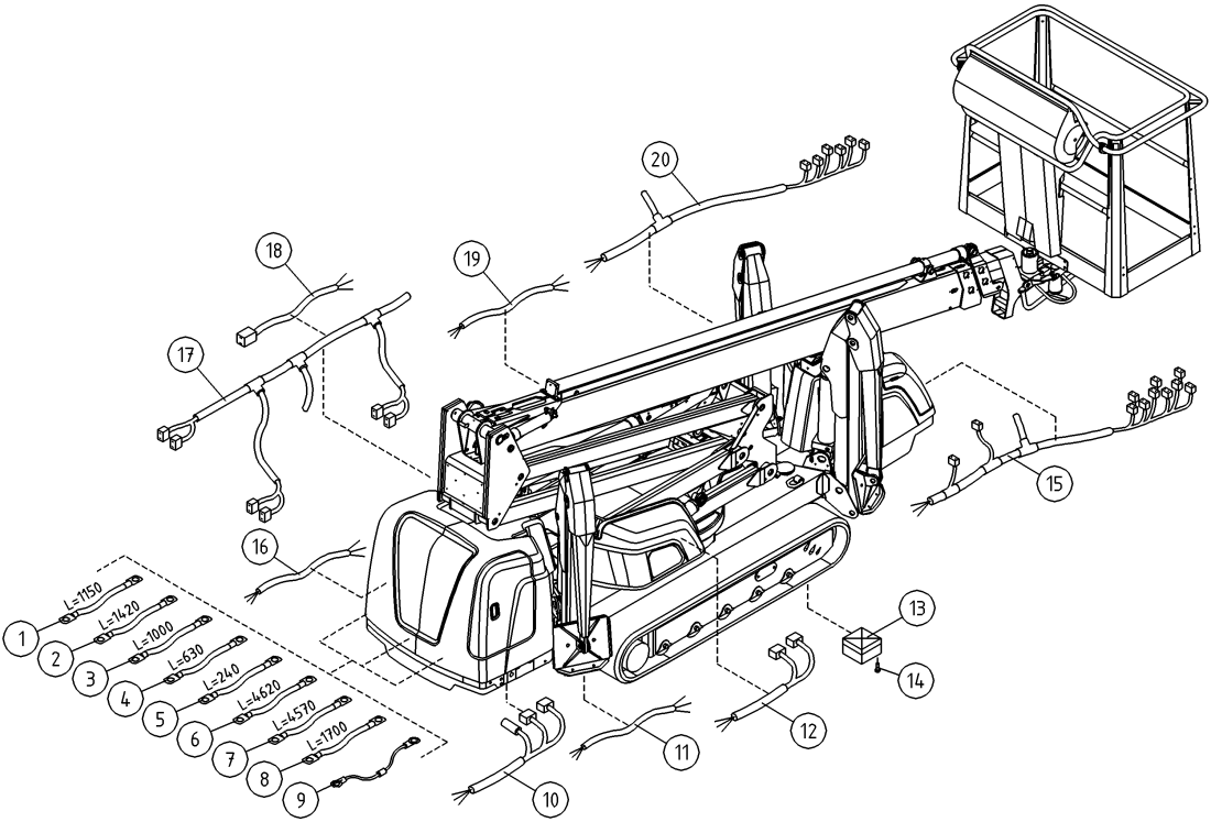 DINO 220XTC CHASSIS, ELECTRIC HARNESS