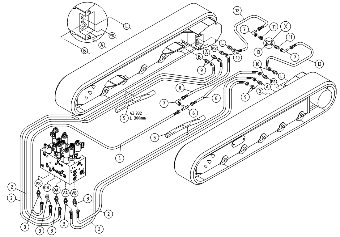 DINO 220XTCII HYDRAULICS, DRIVE MOTORS