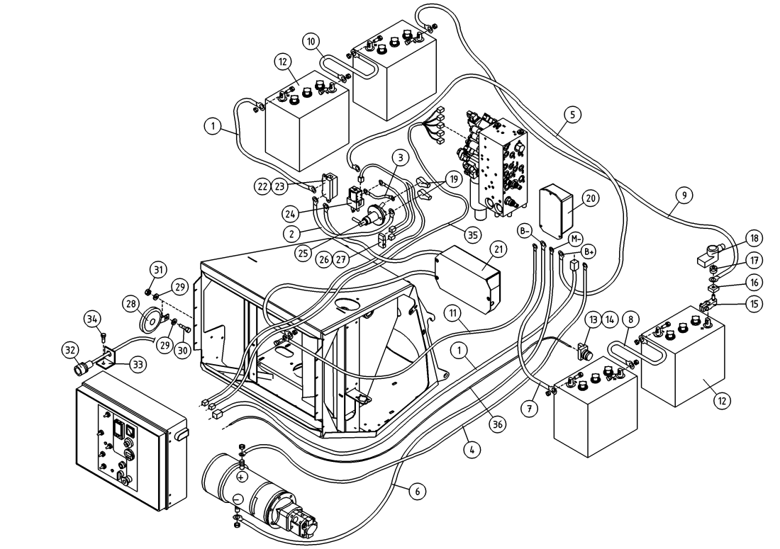 DINO 160XTBII WIREHARNESS + BATTERY