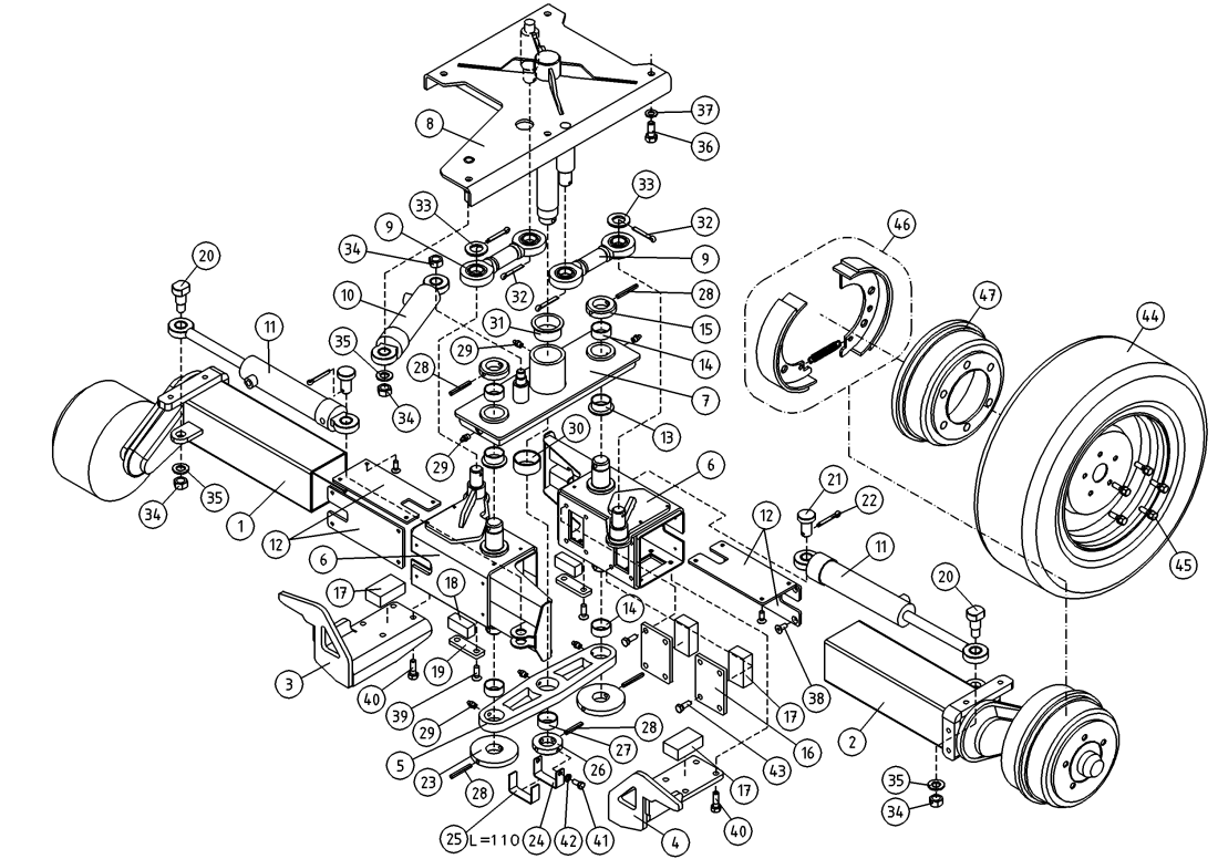 DINO 120TN AXLE