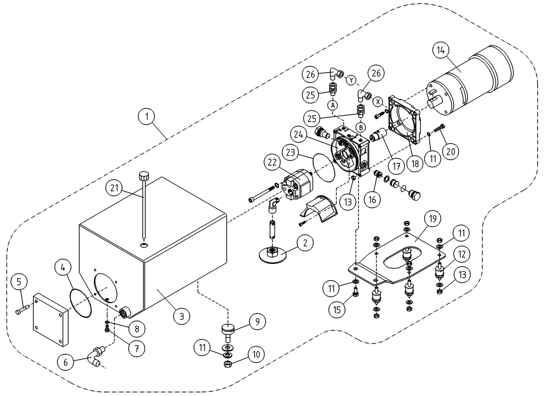 DINO 180TB HYDRAULIC PUMP AND ELECTRIC MOTOR