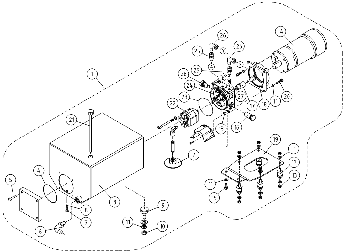 DINO 180TB HYDRAULIC PUMP AND ELECTRIC MOTOR