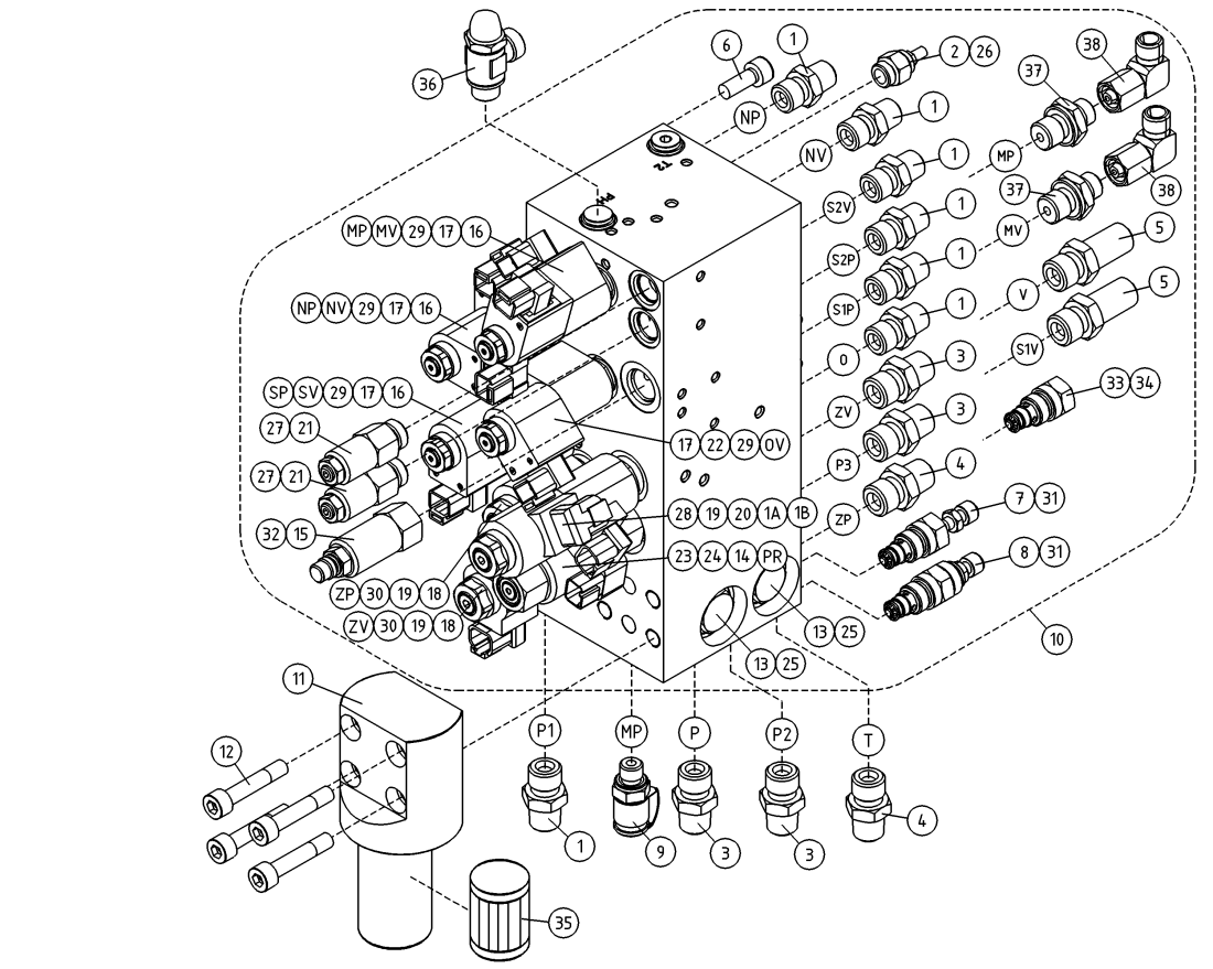 DINO  210XTII VALVEBLOCK