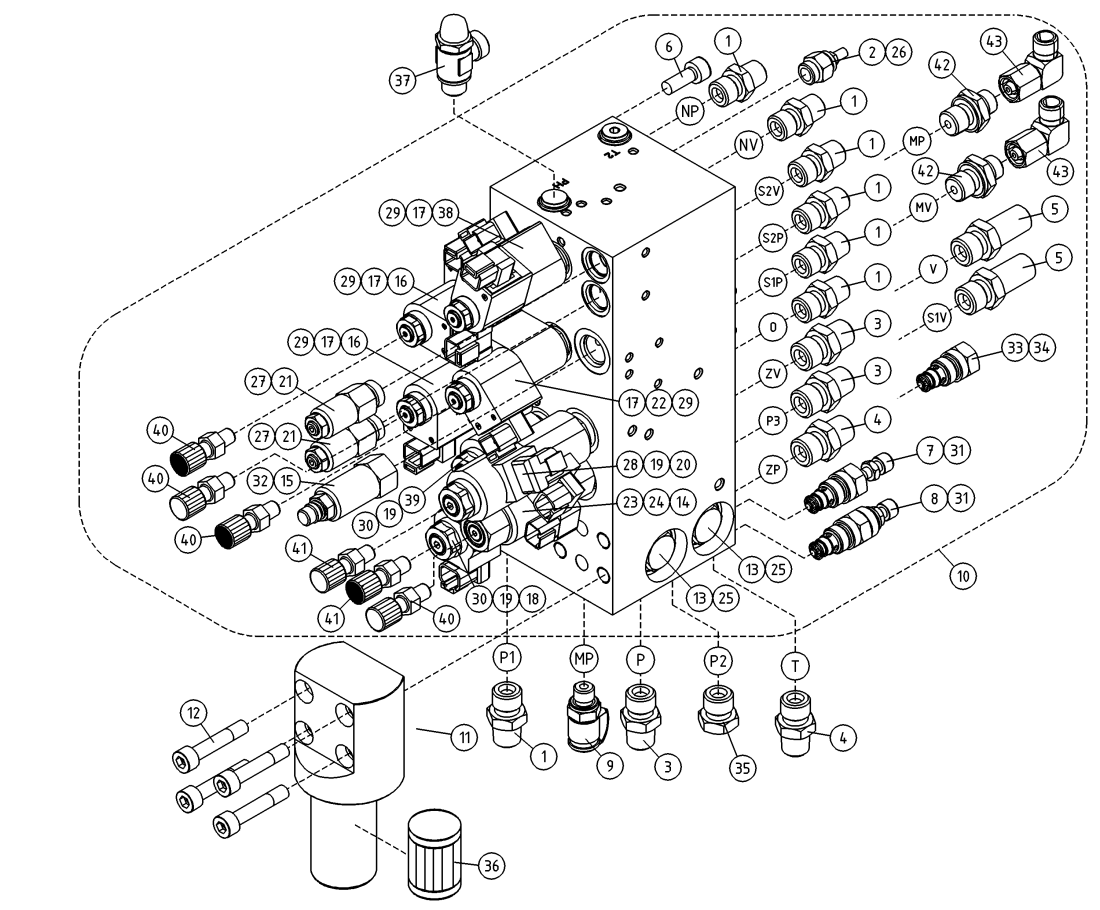 DINO 210XTBII VALVEBLOCK